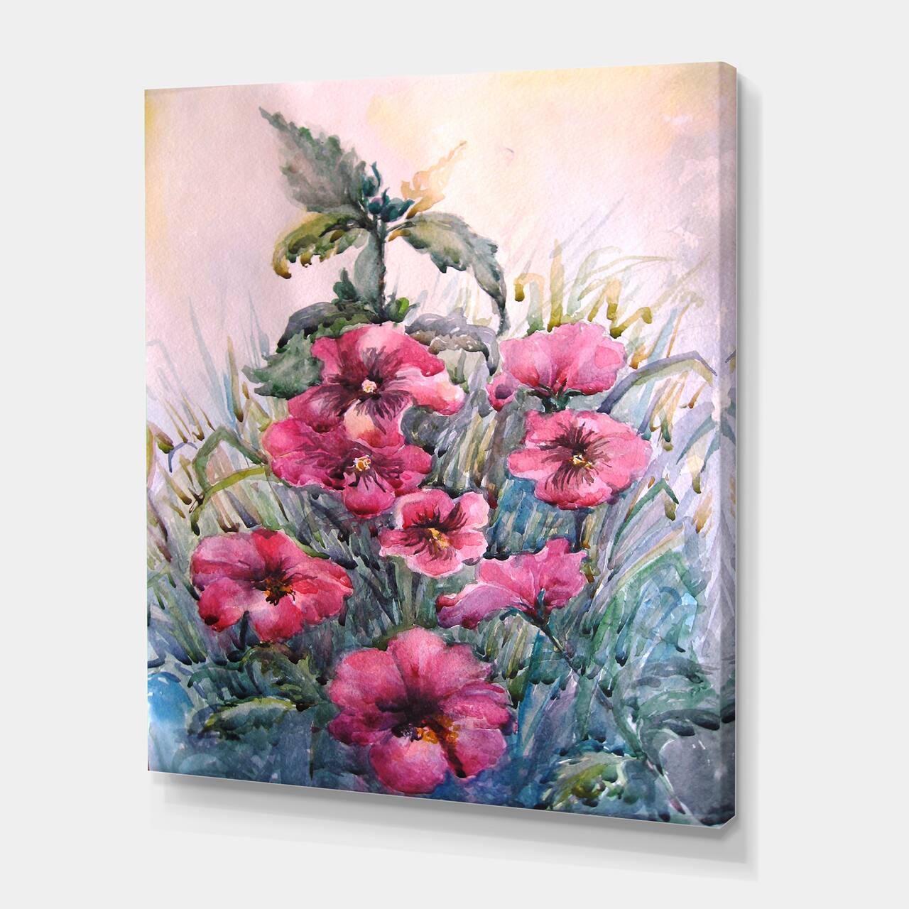 Designart - Blossoming Hibiscus In The Wild - Traditional Canvas Wall Art Print